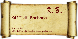 Káldi Barbara névjegykártya