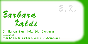 barbara kaldi business card